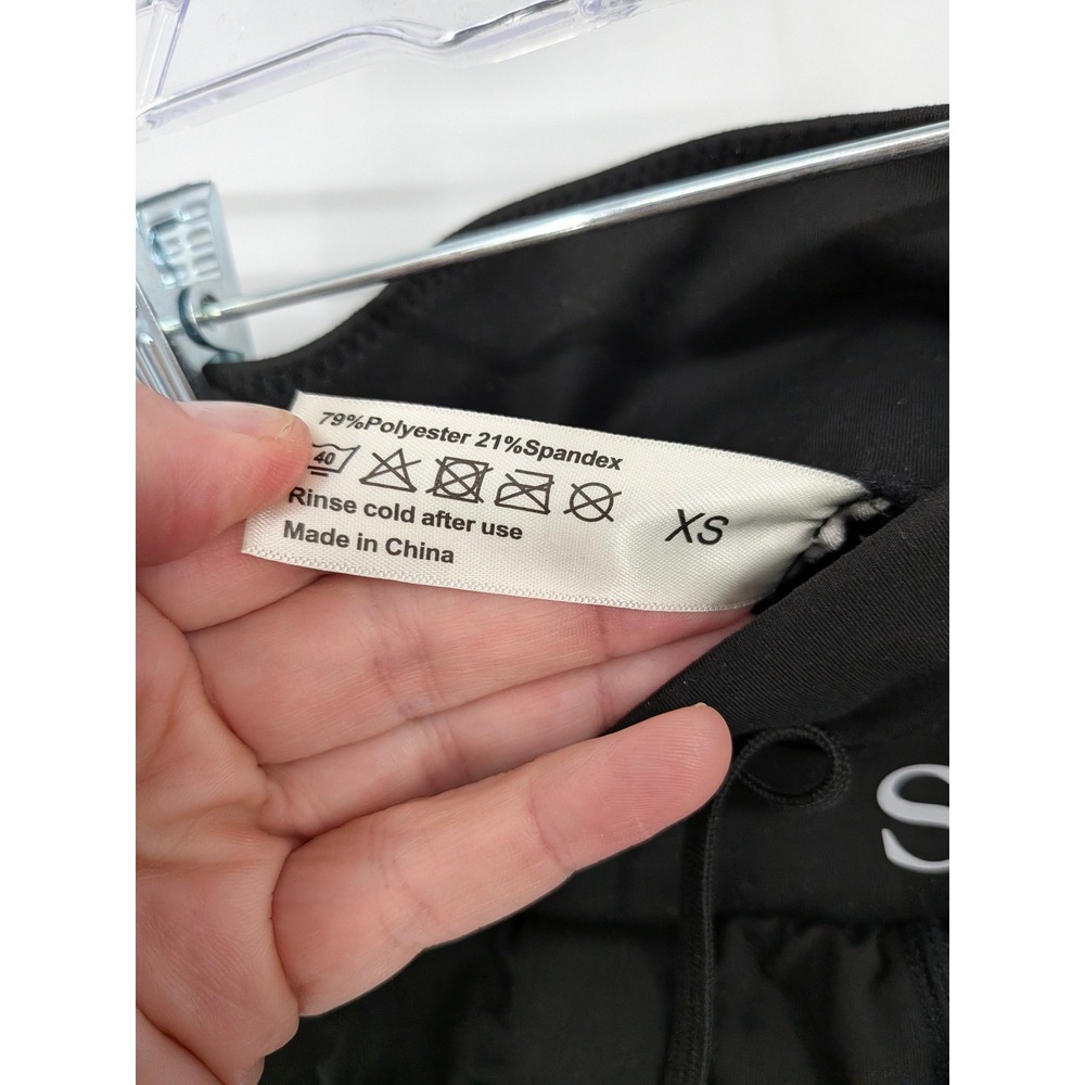 SKINNIFY 8 Band Leggings Womens XS Black Ruched High Rise Athletic Yoga Pants - Picture 5 of 6